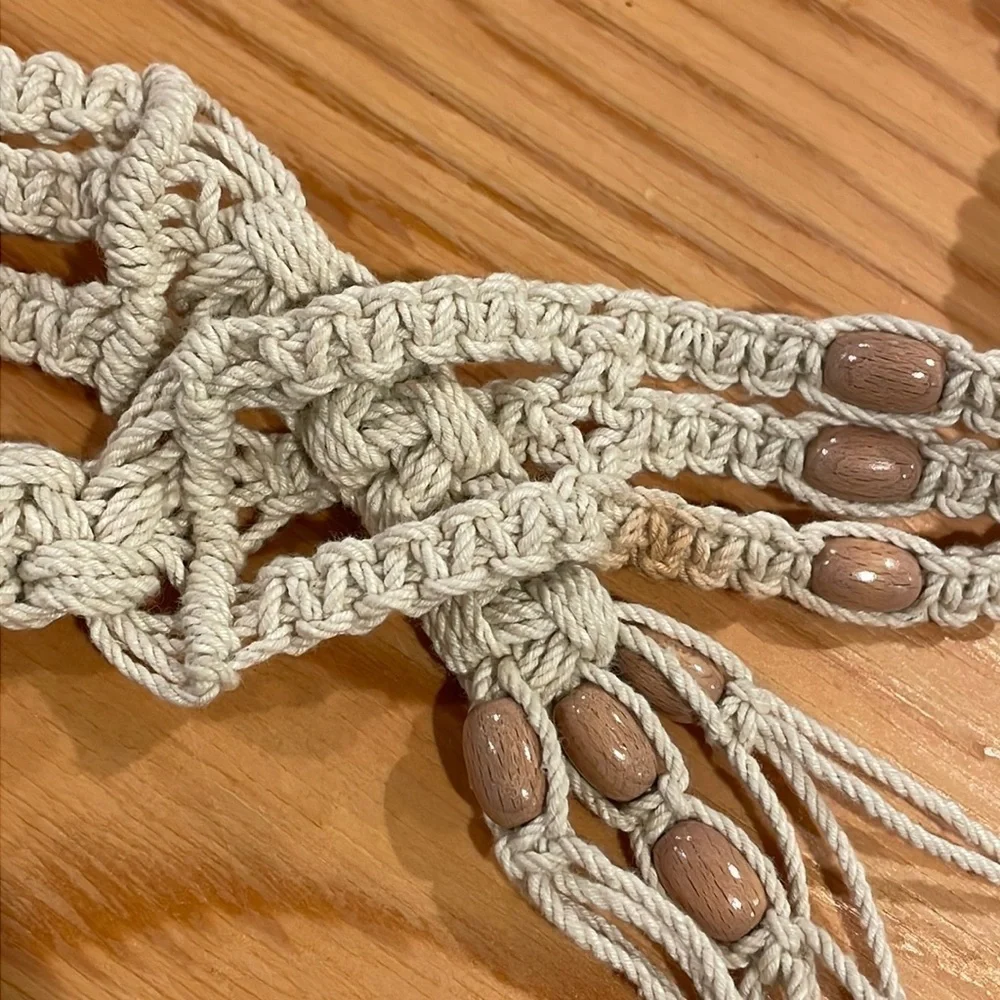 Boho Macramé Wooden Beaded Belt